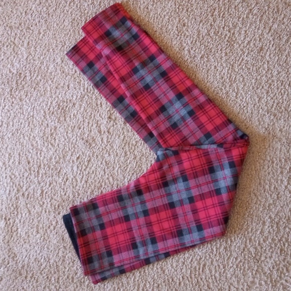 Runway Paris stretchy plaid pants leggings - Picture 1 of 9